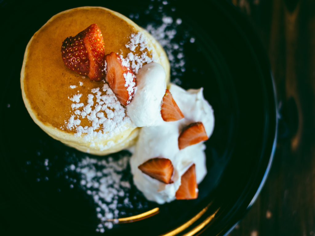 Strawberry and Cream Pancakes