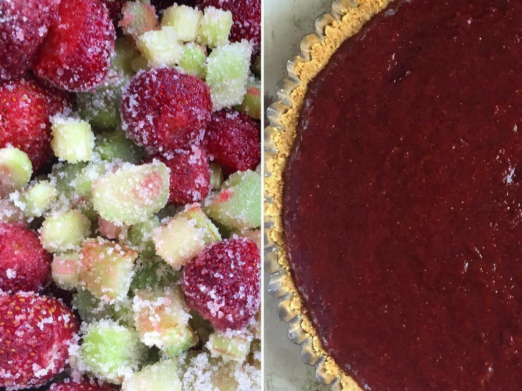 Jammy Strawberry Rhubarb Tart