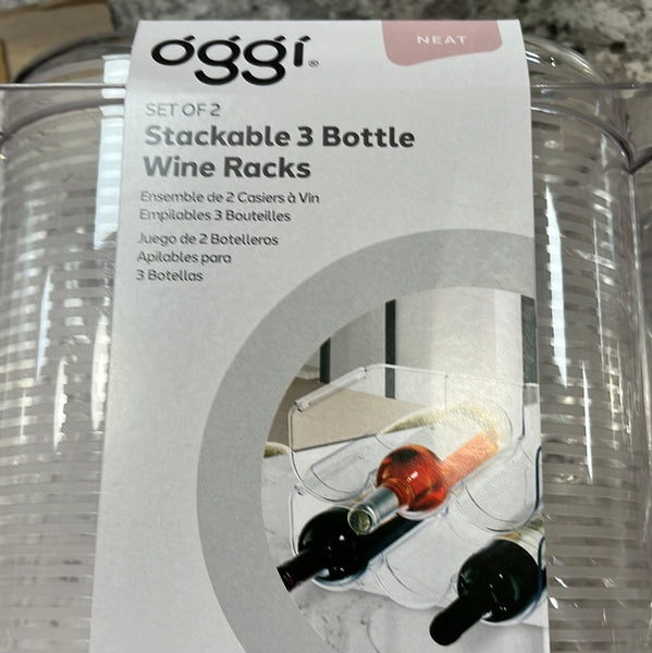 Stackable 3 Bottle Wine Racks