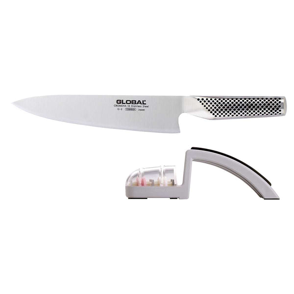 8" Cook’s Knife & Water Sharpener