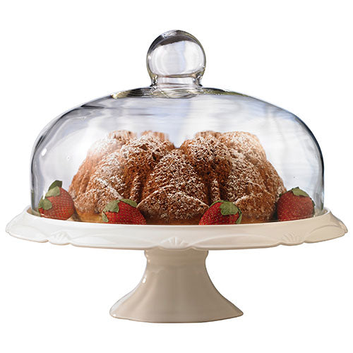 Bianco Pedestal Cake Plate & Dome