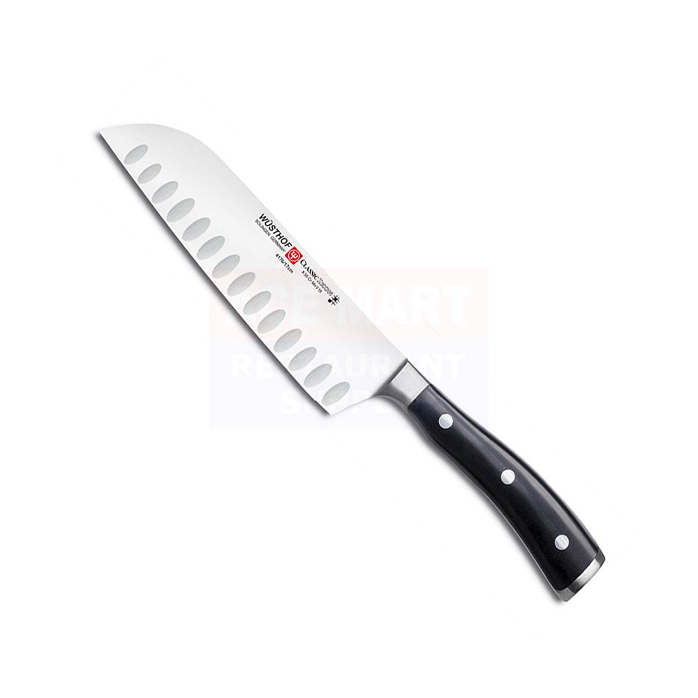 Classic Ikon 7” Santoku, Hollow Edge