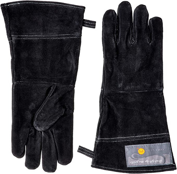 Black Leather Grill Gloves