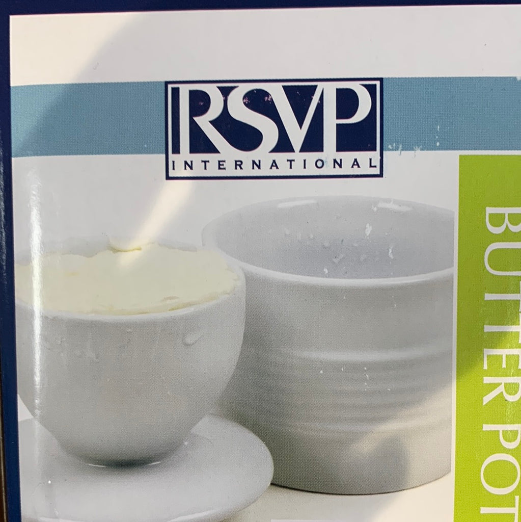 Stoneware butter pot white