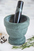 Green marble mortar and pestle 4 inch