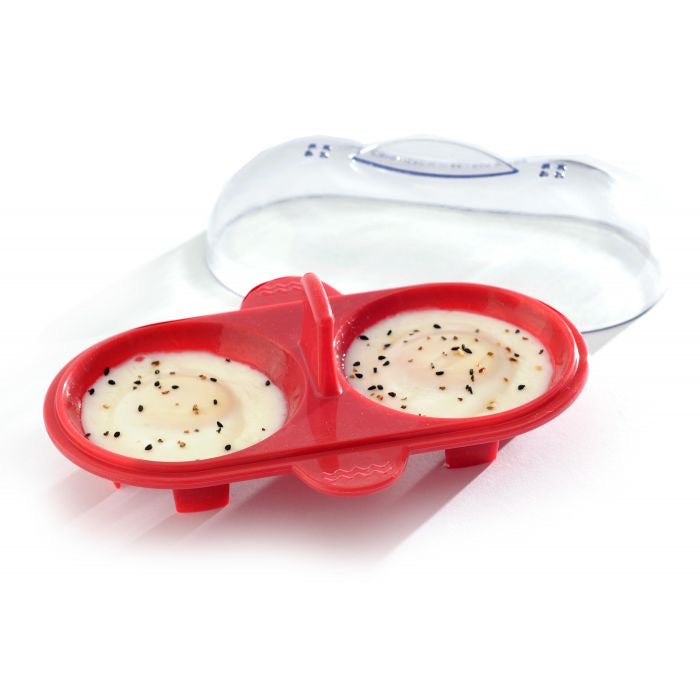 Silicone double microwave egg poacher