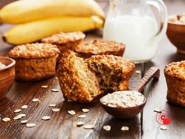 Whole Wheat Banana Oat Muffins