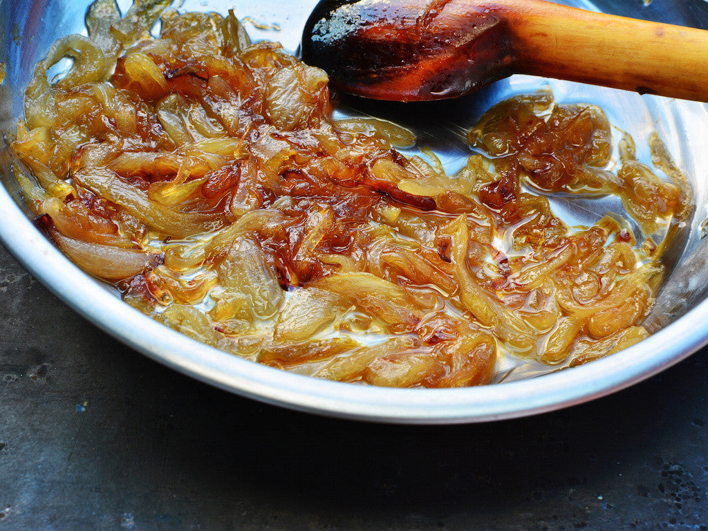 Community Recipe Box Feature: Caramelized Onion Tart with Gorgonzola & Brie