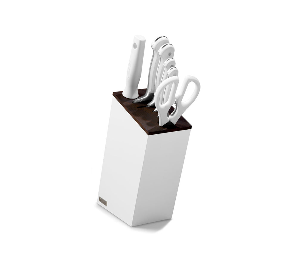 Classic White 6pc Knife Block Set