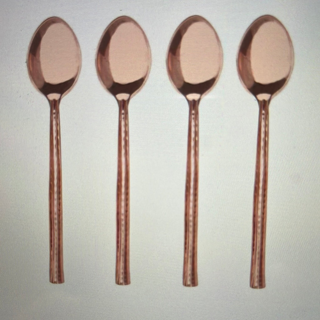Hammered Copper 4pc Espresso Spoons