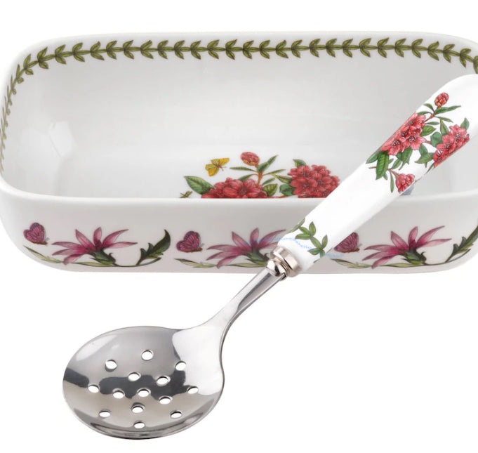 Botanic Garden Cranberry Dish & Server