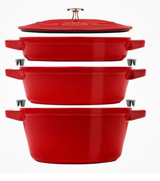 Stackable Cherry Round Cast Iron Set