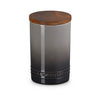 Stoneware Storage Canister with Wood Lid