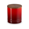 Stoneware Storage Canister with Wood Lid