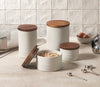 Stoneware Storage Canister with Wood Lid