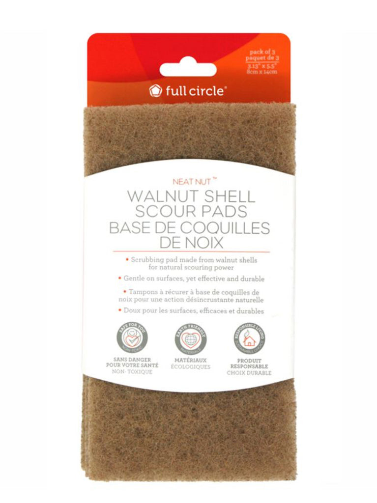 Walnut Shell Scouring Pads 3/Pk