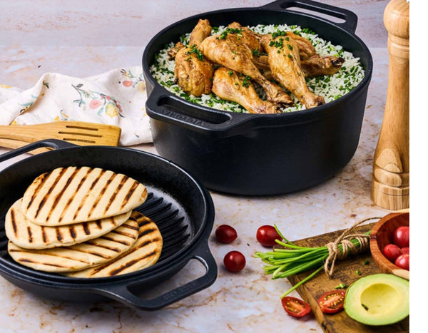 Seasoned 5.7L Cast Iron Combo Cooker