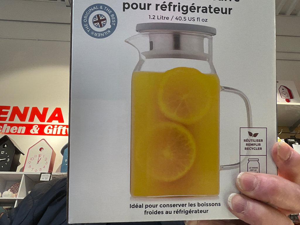 Square Glass Fridge Juice Jug 1.2L