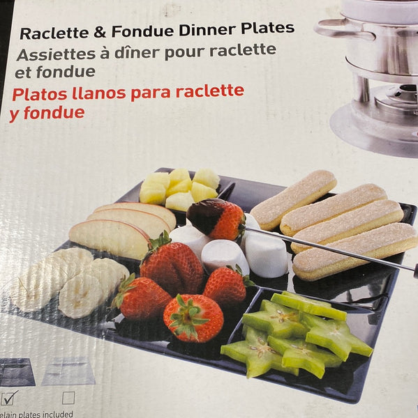 Raclette and Fondue Dinner Plates Set/4