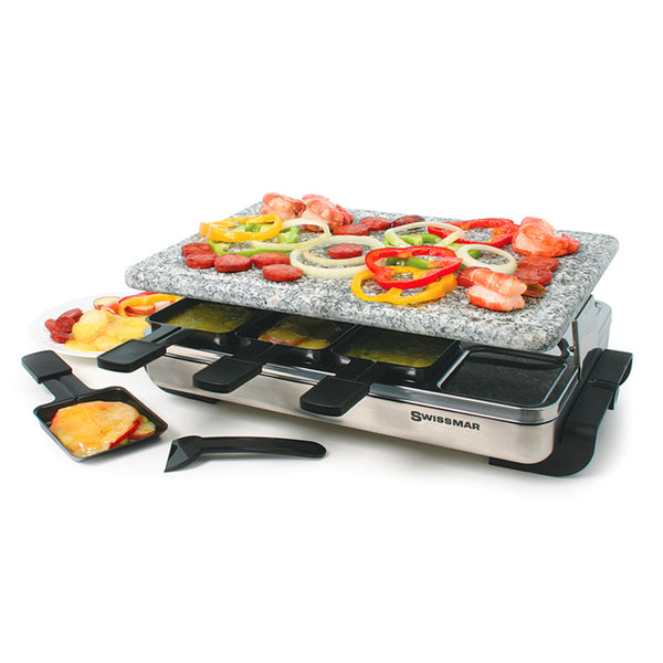8 Person Raclette Party Grill with Granite Stone