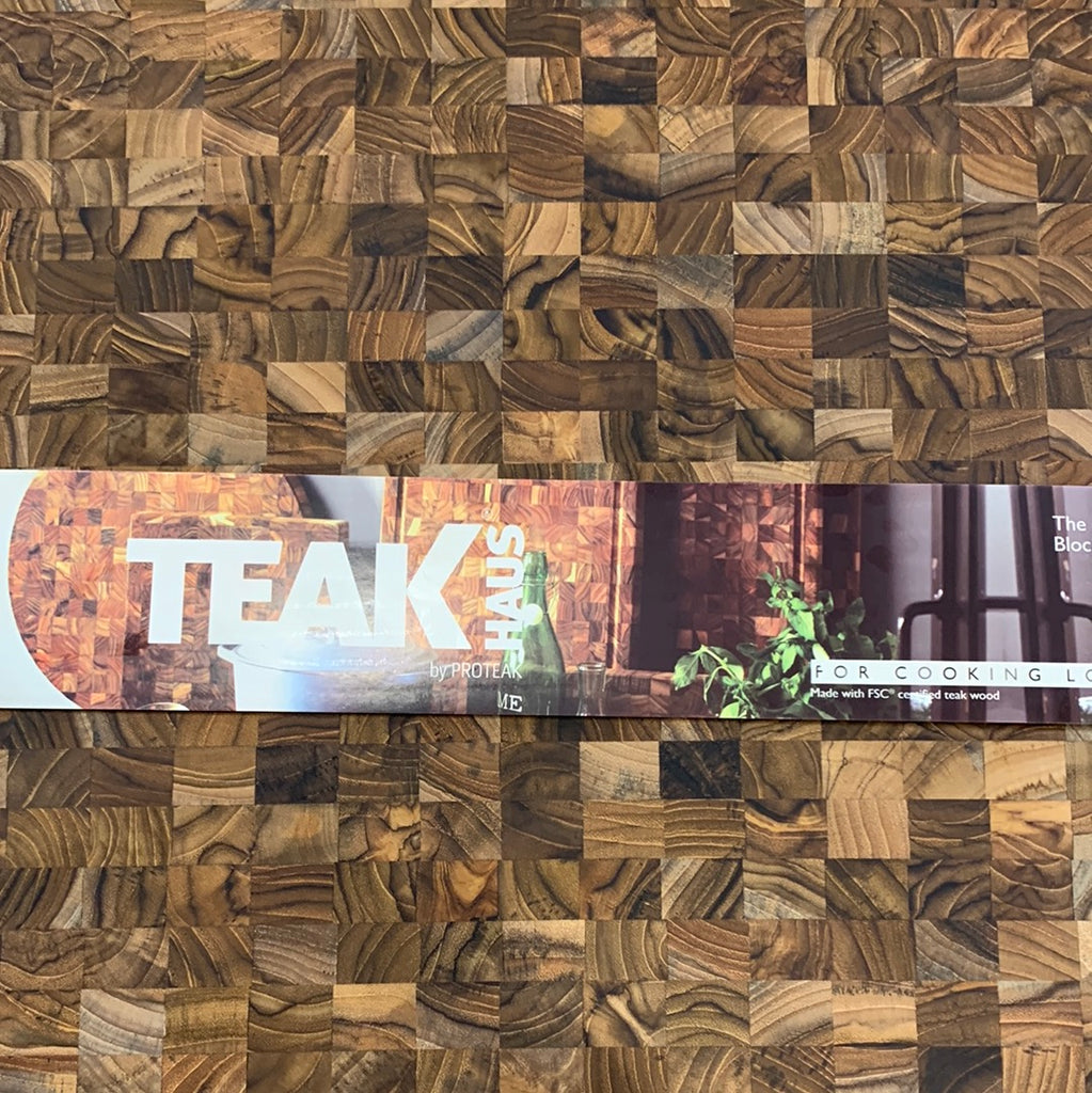 Teak Haus End Grain  Rectangular w Handles