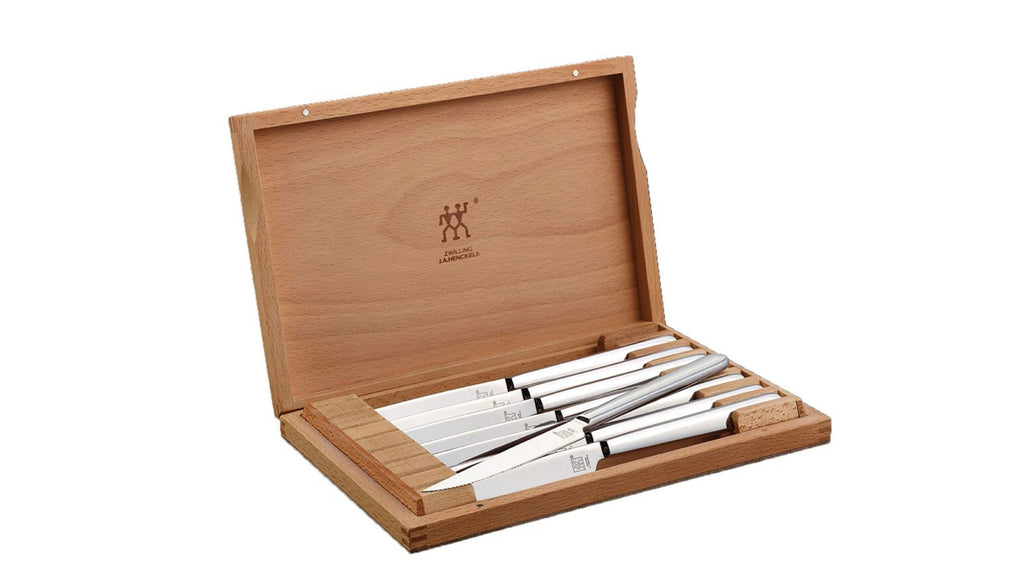 Contemporary Steak Knife Set with Case