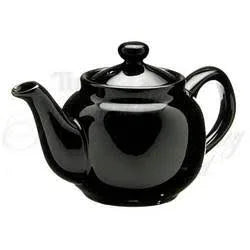 Stoneware 6 Cup Black Teapot
